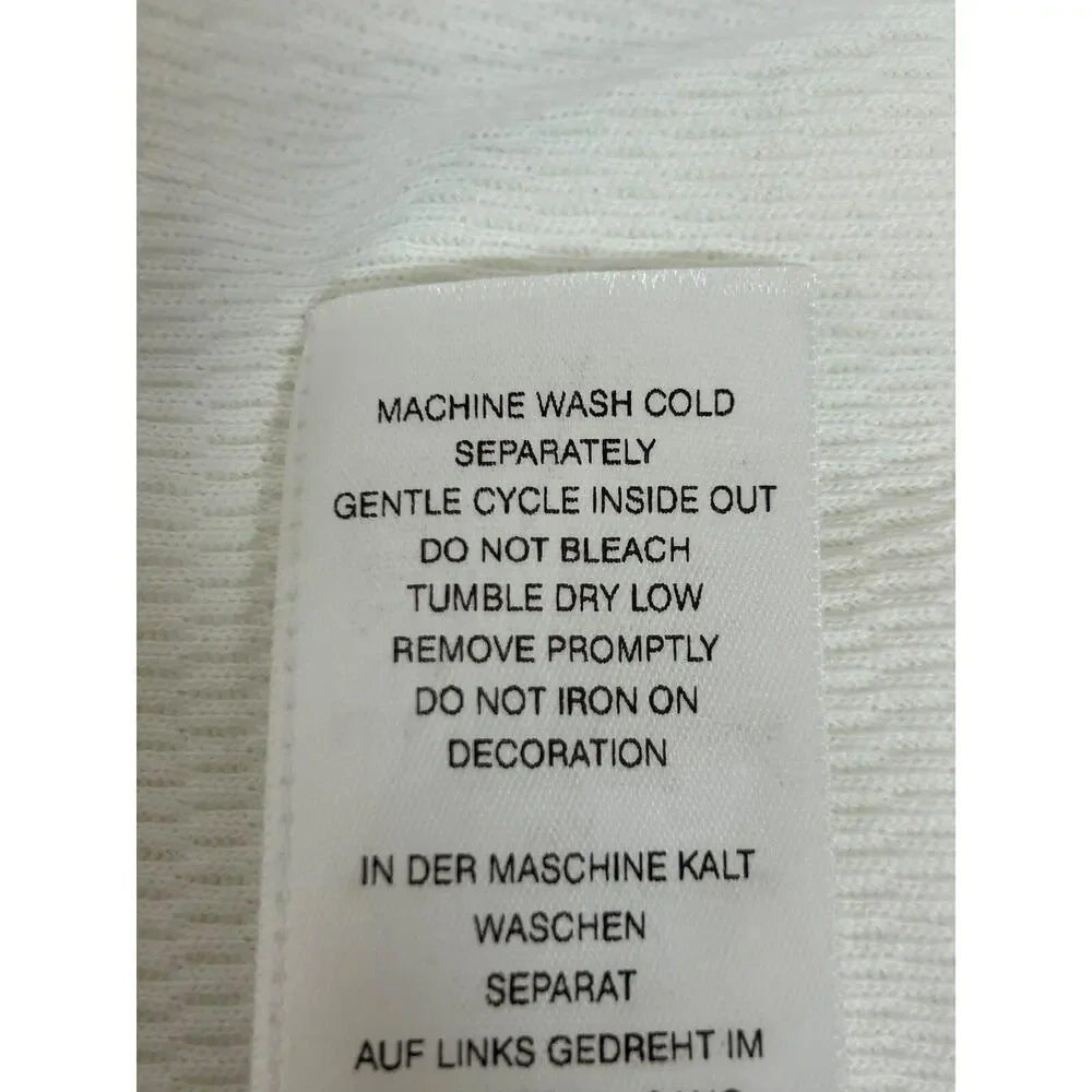 True Religion Top Mens XL White Cotton Waffle Knit Long Sleeve Henley Base Layer
